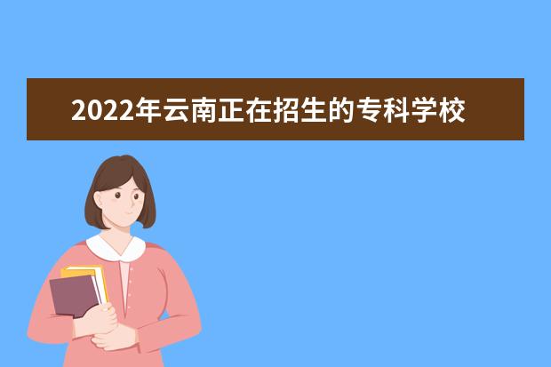 2022年云南正在招生的专科学校有哪些