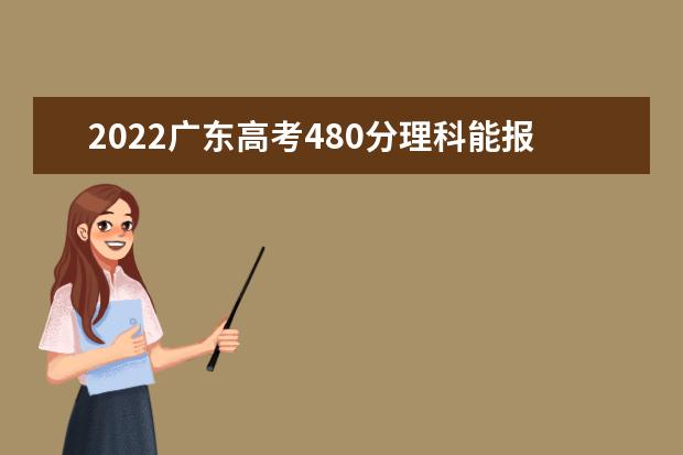 2022广东高考480分理科能报考哪些大学