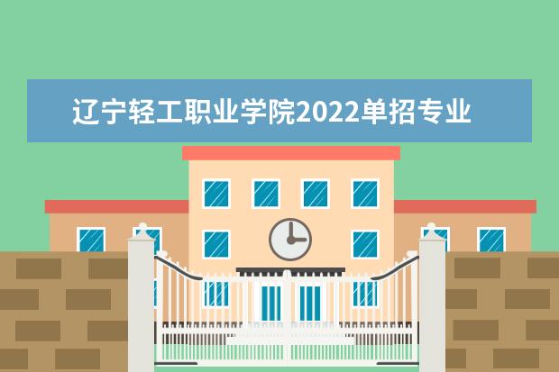 辽宁轻工职业学院2022单招专业有哪些