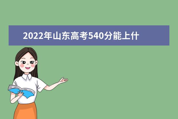 2022年山東高考540分能上什么學(xué)校