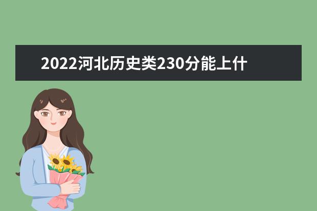 2022河北历史类230分能上什么学校「好大学有哪些」