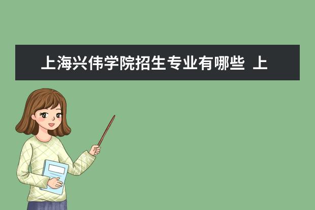 上海兴伟学院招生专业有哪些  上海兴伟学院专业目录大全