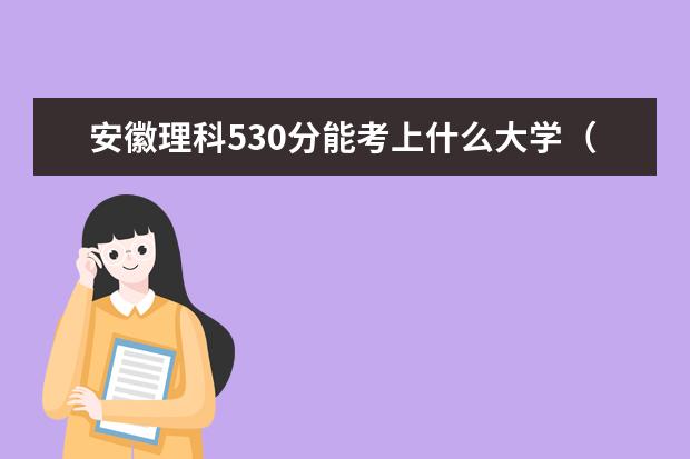 安徽理科530分能考上什么大学（2022好大学推荐）