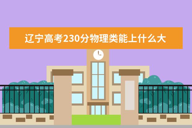 遼寧高考230分物理類能上什么大學(xué)「2022好大學(xué)推薦」