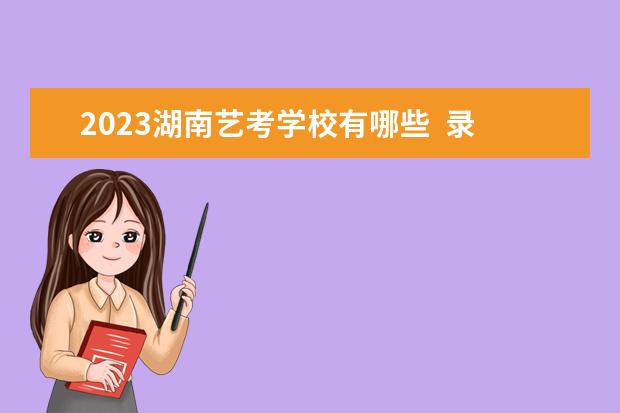 2023湖南艺考学校有哪些  录取分数线是多少