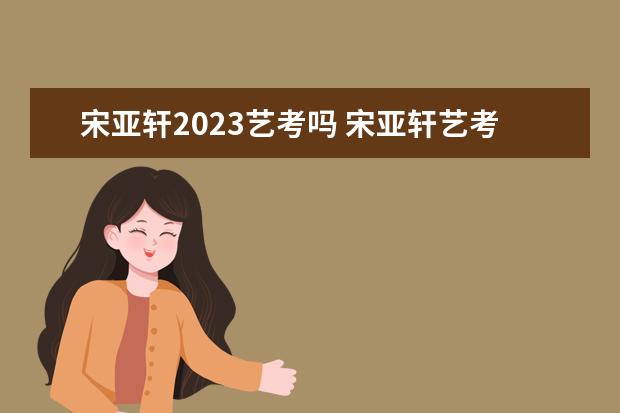 宋亚轩2023艺考吗 宋亚轩艺考成绩