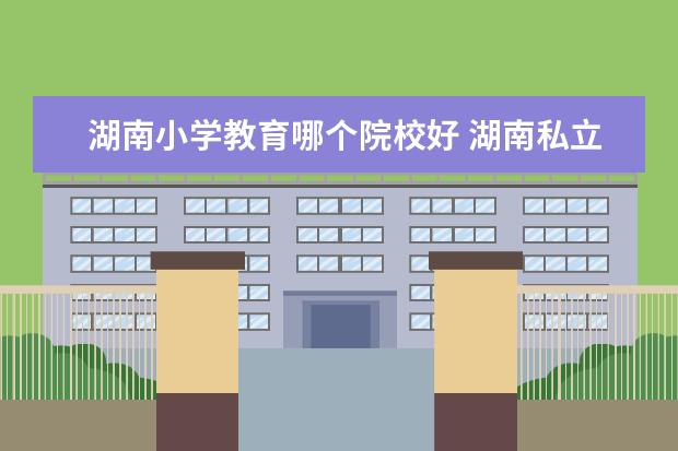 湖南小学教育哪个院校好 湖南私立大专学校有哪些小教专业