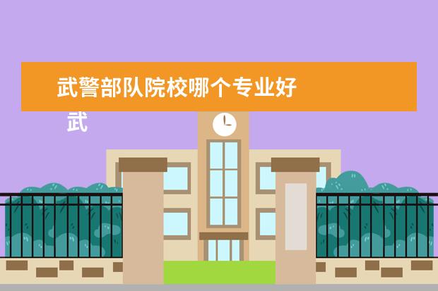 武警部队院校哪个专业好 
  武警工程大学专业