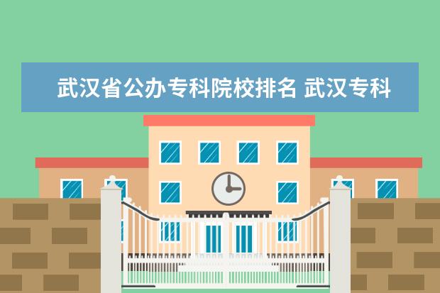 武汉省公办专科院校排名 武汉专科公办学校排名及分数线