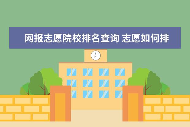 网报志愿院校排名查询 志愿如何排序?怎样查院校排名和专业排名?
