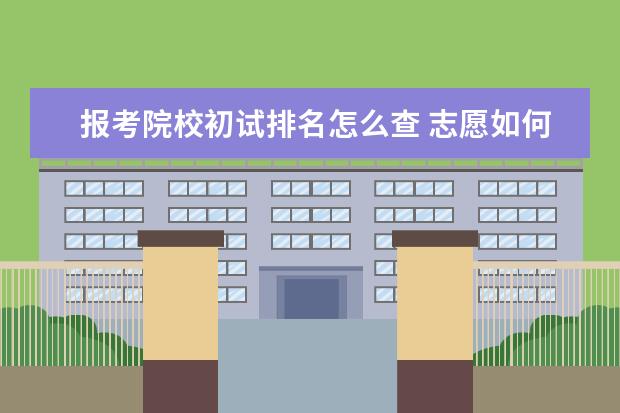 报考院校初试排名怎么查 志愿如何排序?怎样查院校排名和专业排名?