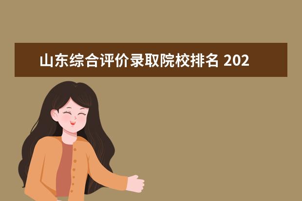 山東綜合評價(jià)錄取院校排名 2020年在山東省綜合評價(jià)招生的高校有哪些