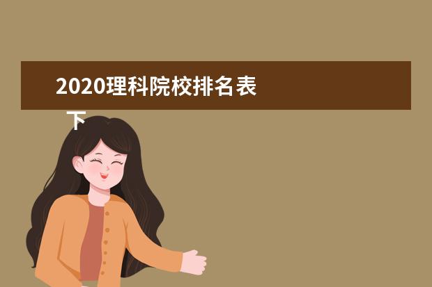 2020理科院校排名表    下面答主从这两个方面来分享一下相关大学的排名：