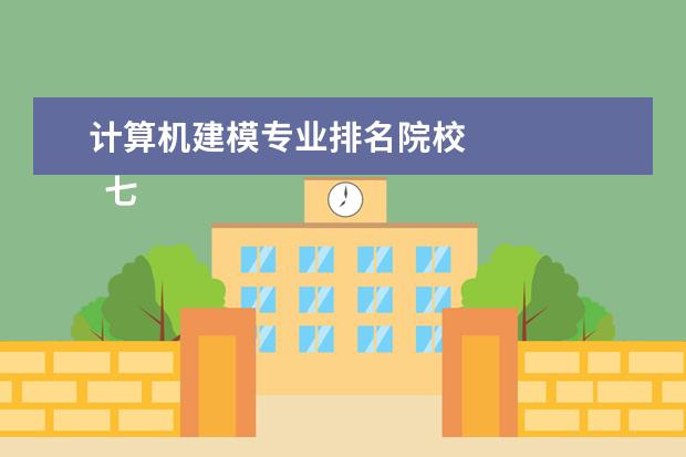 计算机建模专业排名院校 
  七   学3d建模的三多政策：多学习，多练习，多总结。
