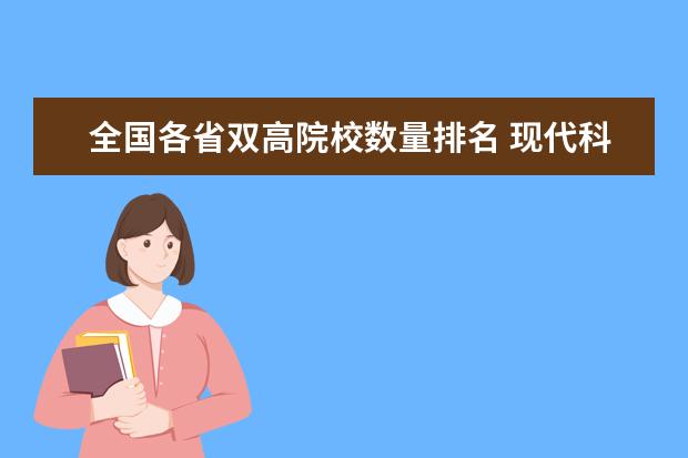 全国各省双高院校数量排名 现代科学仪器是不是省级期刊