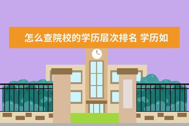 怎么查院校的学历层次排名 学历如何查询排序?