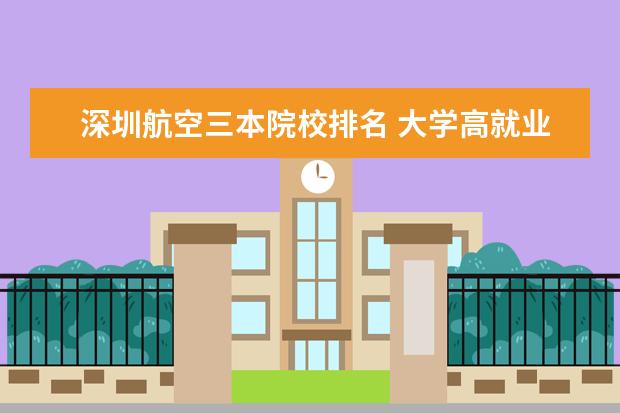 深圳航空三本院校排名 大学高就业率的冷门专业