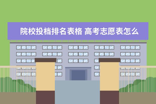 院校投档排名表格 高考志愿表怎么填写?
