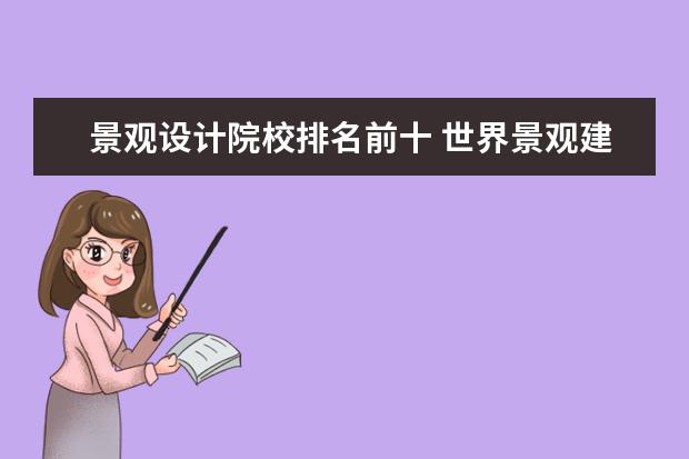 景觀設(shè)計院校排名前十 世界景觀建筑設(shè)計專業(yè)各大學(xué)排名