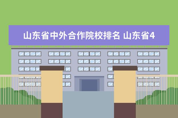 山東省中外合作院校排名 山東省470分左右的本科