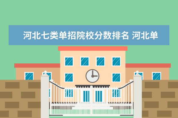 河北七类单招院校分数排名 河北单招考试第七类可以报考哪些学校?