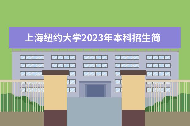 上海纽约大学2023年本科招生简章（中国大陆学生） 2021年招生章程