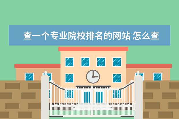 查一个专业院校排名的网站 怎么查国际商务专硕的院校专业实力排名