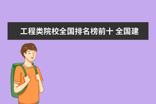 工程类院校全国排名榜前十 全国建筑学大学前100名排名