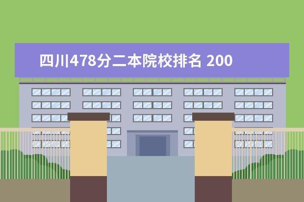 四川478分二本院校排名 2002年高考478分能上哪些院校