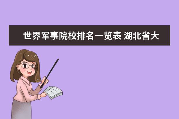 世界军事院校排名一览表 湖北省大学排名一览表