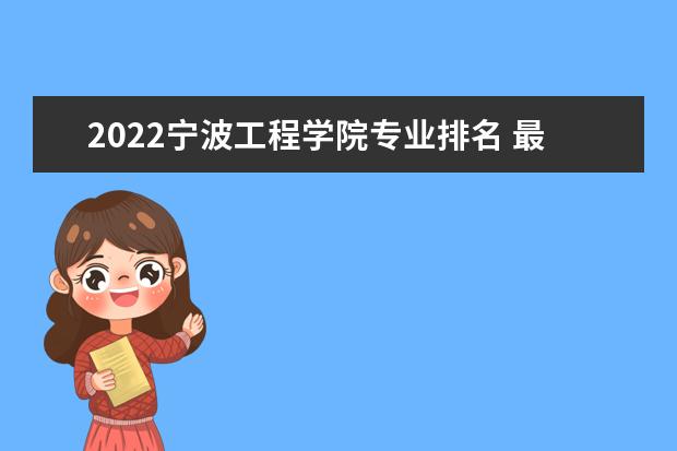 2022宁波工程学院专业排名 最好的专业有哪些 专业排名 最好的专业有哪些