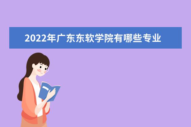 2022年广东东软学院有哪些专业 开设专业名单  如何