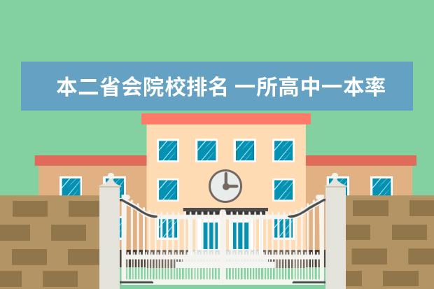 本二省会院校排名 一所高中一本率有60%,是怎样的高中?