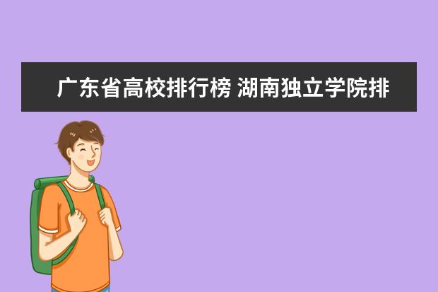 广东省高校排行榜 湖南独立学院排名