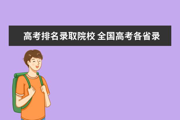 高考排名录取院校 全国高考各省录取分数线排名