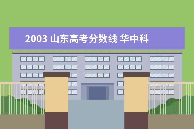 2003 山东高考分数线 华中科技大学在山东的录取2003年分数线