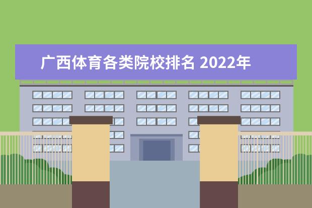 广西体育各类院校排名 2022年广西体育类录取分数线