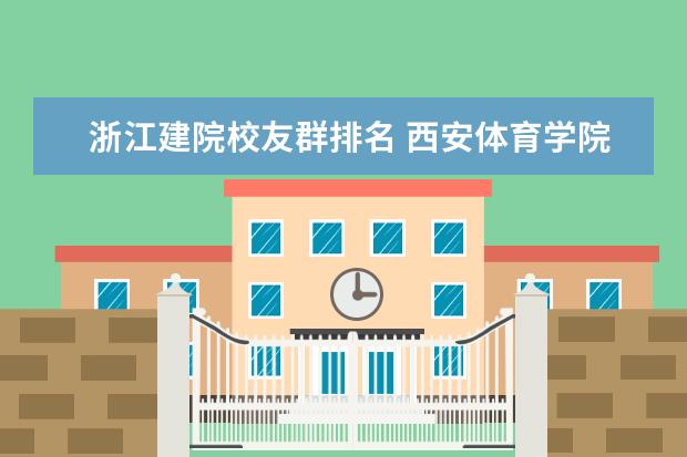 浙江建院校友群排名 西安体育学院和郑州体育学院哪个好