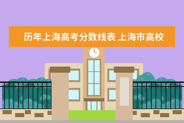 历年上海高考分数线表 上海市高校历年高考分数线(最好附上专业的分数线) -...