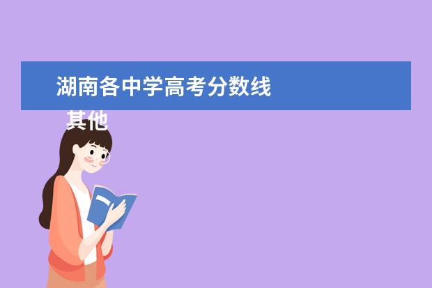 湖南各中学高考分数线 
  其他信息：
  <br/>