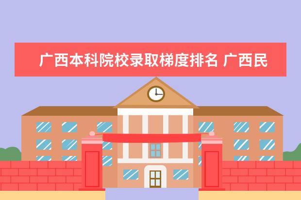 广西本科院校录取梯度排名 广西民族大学预科班分数线是多少?