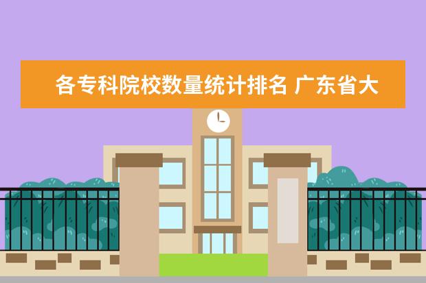 各专科院校数量统计排名 广东省大专学校排名榜