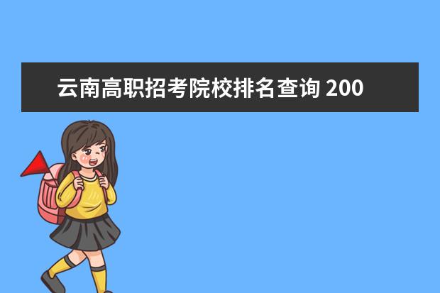 云南高职招考院校排名查询 2008高考查分电话号码