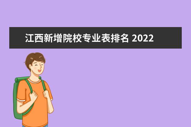 江西新增院校专业表排名 2022年江西专升本其他专项计划批次缺额院校及理工类...