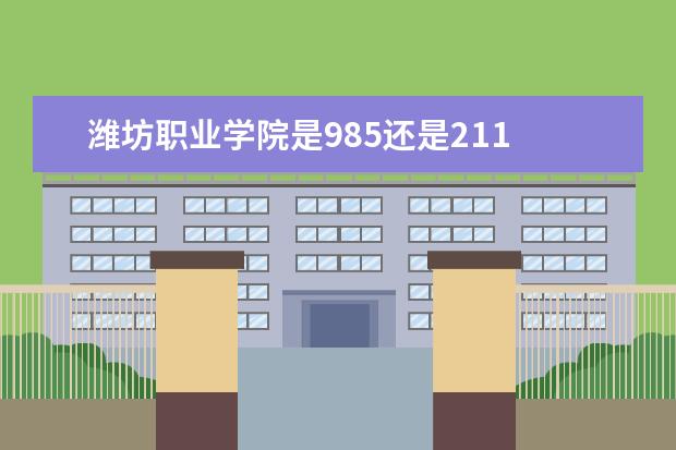潍坊职业学院是985还是211 潍坊职业学院排名多少