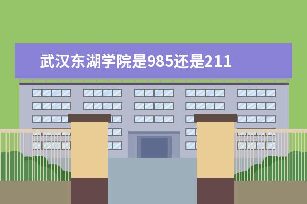 武汉东湖学院是985还是211 武汉东湖学院排名多少