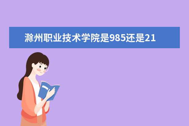 滁州职业技术学院是985还是211 滁州职业技术学院排名多少