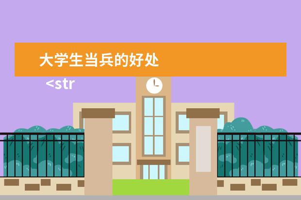 大学生当兵的好处    <strong>    精神层次：   </strong>