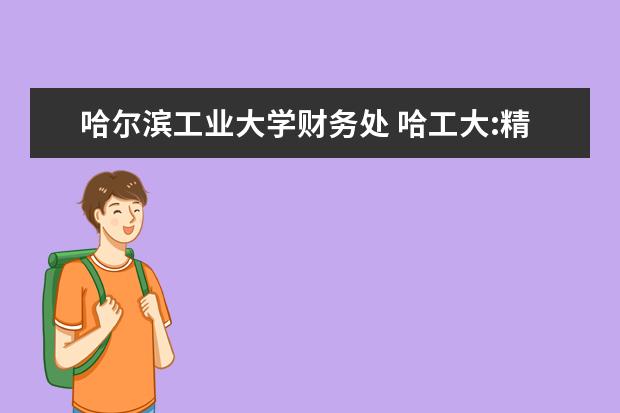 哈爾濱工業(yè)大學財務處 哈工大:精細化管理提高辦學效益:精細化管理四要素 -...