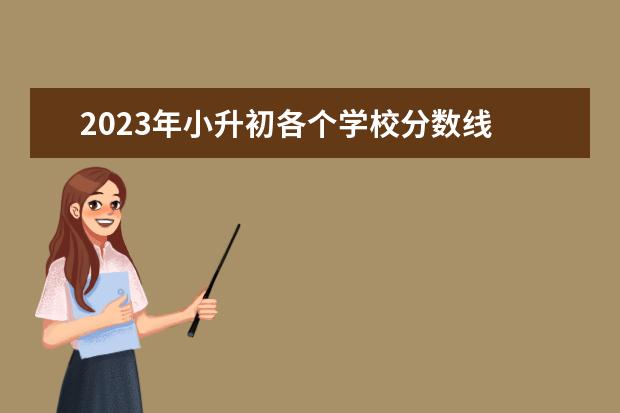 2023年小升初各个学校分数线 2023年小升初分数线多少